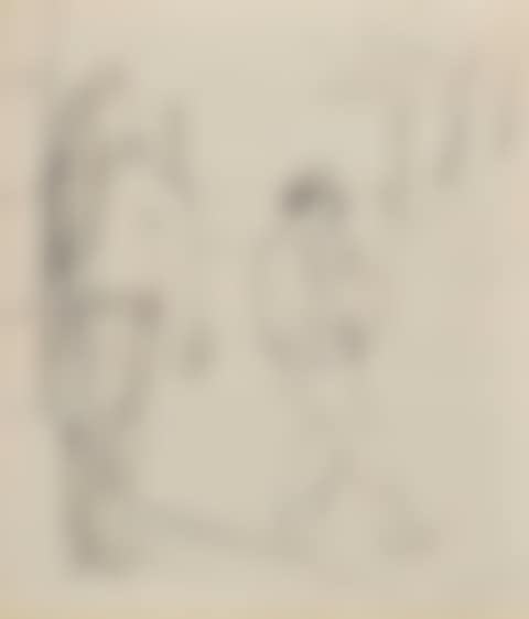 Study of a sleeping female nude. Gentleman strolling in front of a guard (preview)