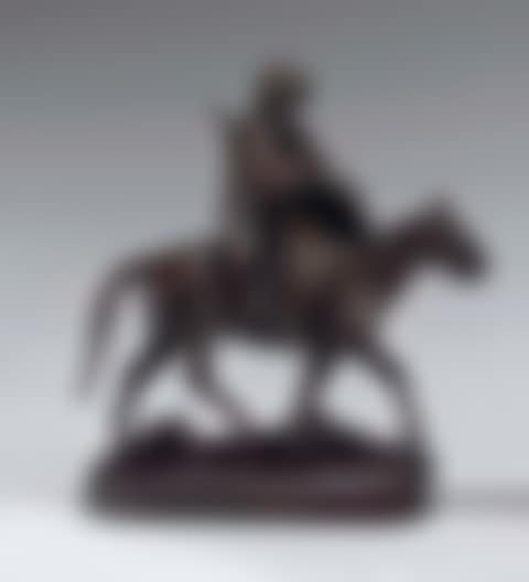 Caucasian mountaineer riding his horse and smoking a pipe (preview)