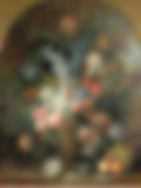 Still life with flowers in an urn and fruit on a ledge (preview)