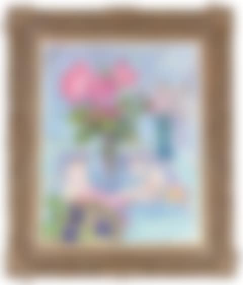 Vase of flowers with cherries (preview)