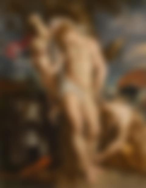 Saint Sebastian tended by two angels (preview)