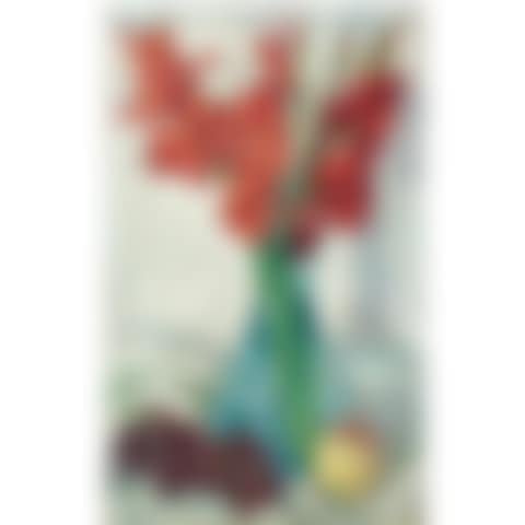 Still Life Of Gladioli, Grapes And A Peach (preview)