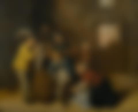 CHILDREN PLAYING WITH DOGS IN AN INTERIOR (preview)