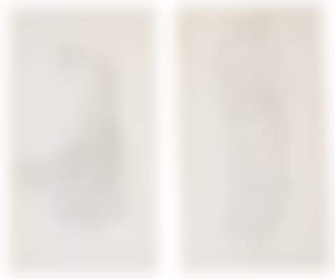 Four sheets of studies for 'The Golden Stairs' in two frames (three studies of drapery verso) (preview)