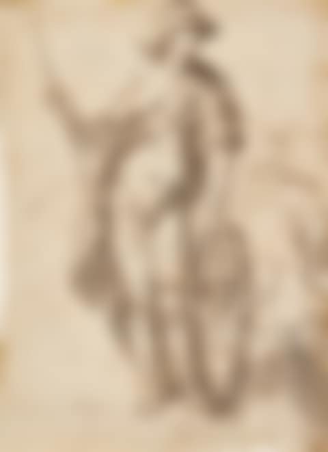 Recto: Standing figure of Athena, with other figure studies; Verso: Seated female nude turning to her left, and separate studies of horses (preview)