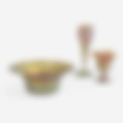 Two Floriform Vases and Engraved Bowl, New York (preview)