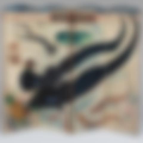 Art Deco Painted Four Panel Folding Screen (preview)