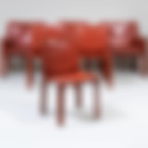 Set of Six Mario Bellini for Cassina Leather 'CAB 412' Chairs (preview)