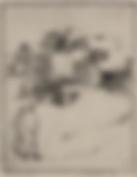 "Taos, New Mexico", figures walking near a pueblo (preview)