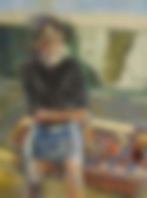 Portrait of a seated woman with apples (preview)