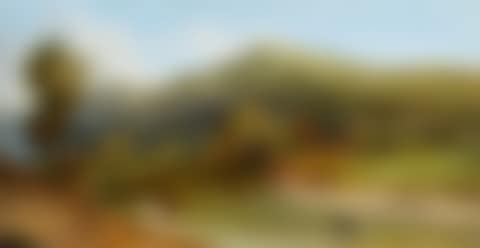 Cattle watering in a river with woodland and mountains beyond (preview)