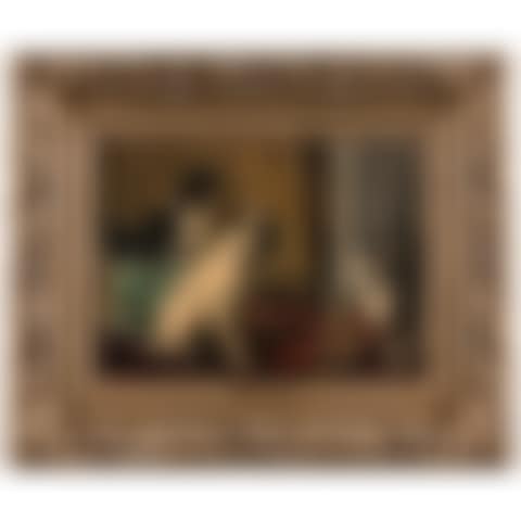 Chat se cachant d"un carlin et d"un autre chien; Cat hiding from a pug and another dog (preview)