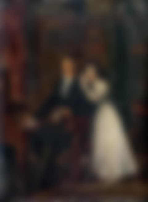 PORTRAIT OF A FATHER AND HIS DAUGHTER IN A LIBRARY (preview)