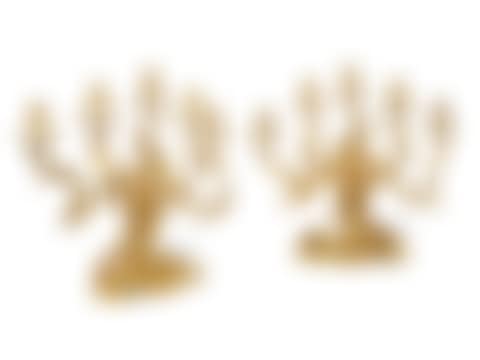 A PAIR OF LOUIS XV ORMOLU FIVE-BRANCH CANDELABRA  (preview)