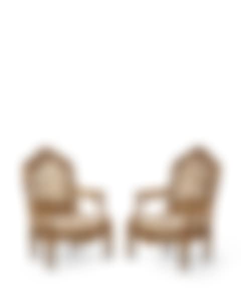 A PAIR OF LATE LOUIS XV GILT WALNUT AND WHITE-PAINTED FAUTEUILS  (preview)