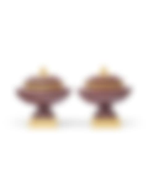 A PAIR OF LOUIS XVI ORMOLU-MOUNTED PORPHYRY 'VASES NAVETTE'  (preview)