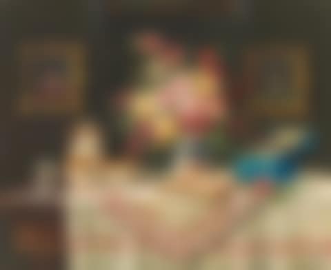 Still life with rose bouquet and porcellain (preview)
