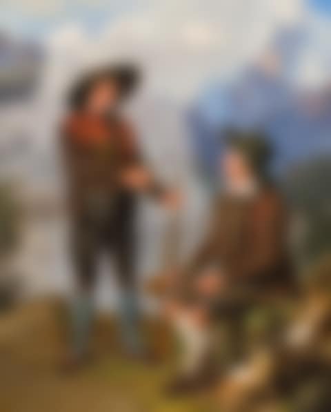 "Zwey Tiroler auf einer Berghöhe ausruhend" (preview)