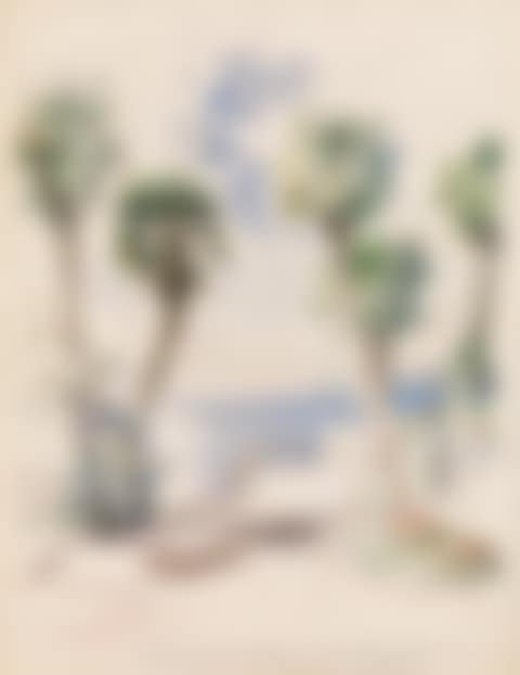 Coast landscape with palms (preview)