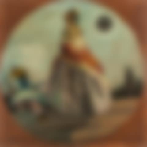 Woman with Goldhaube, child in harlequin costume (preview)