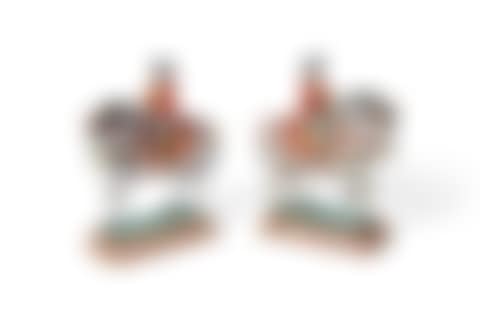 A PAIR OF DUTCH DELFT POLYCHROME EQUESTRIAN FIGURES (preview)