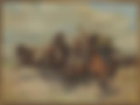 Hungarian csikós with stampeding horses (preview)