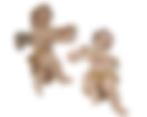 A pair of carved wood putti (preview)