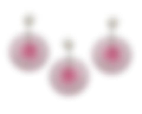 Three pink glass and chrome wall sconces (preview)