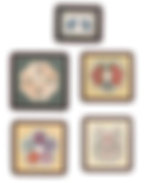Five framed Chinese silk textile elements (preview)
