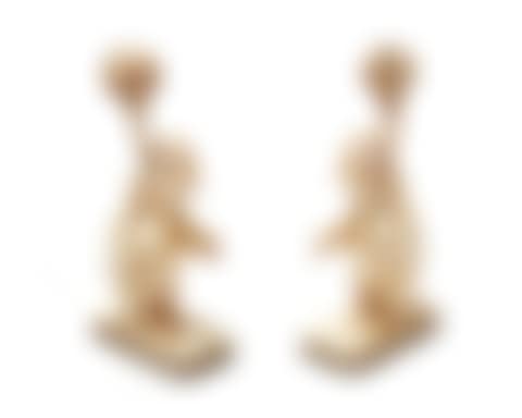 A pair of Chinese bone veneer elephant figures (preview)