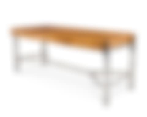 A Milo Baughman-style chrome and burlwood executive desk (preview)