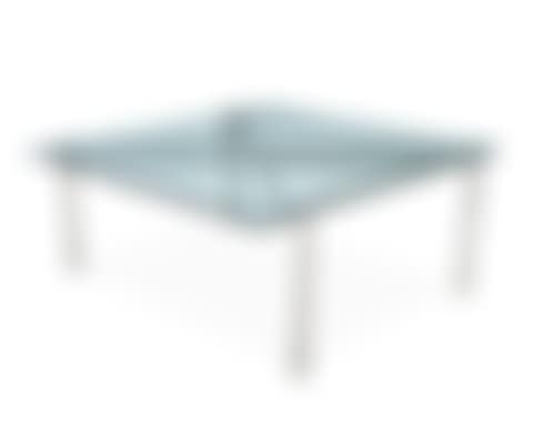 A Milo Baughman-style chrome and glass cocktail table (preview)