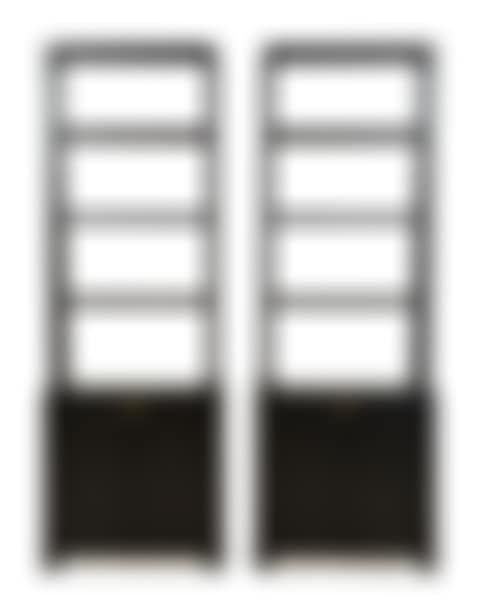 A Pair of Custom Neoclassical Style Black-Painted Bookcases (preview)