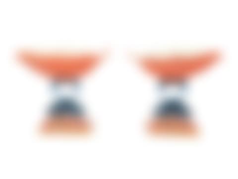 A Pair of Italian Glazed Ceramic Shell-form Compotes on Dolphin Supports (preview)