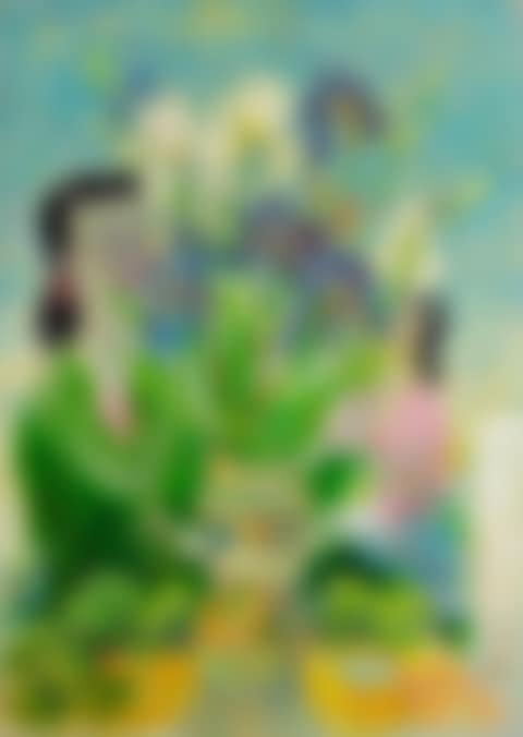 Mother and daughter with iris (preview)
