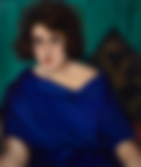 Portrait d'une jeune femme en robe bleue (preview)