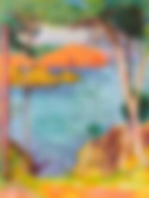 Bord de mer, pins et rochers rouges (preview)