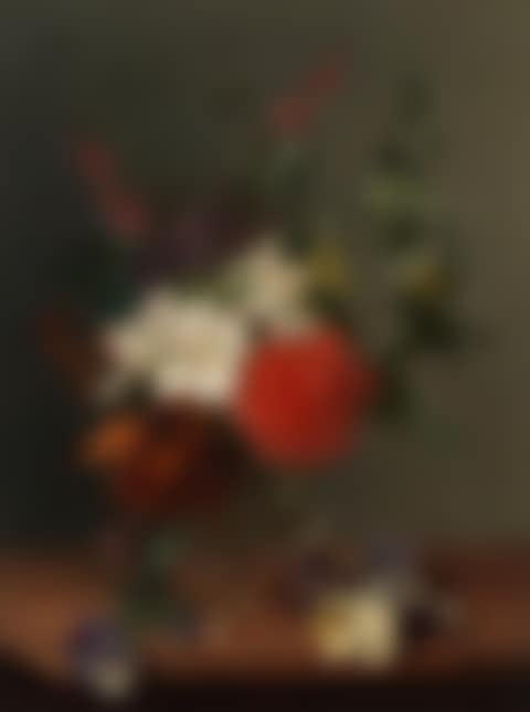 Still life with summer flowers in a glass vase (preview)