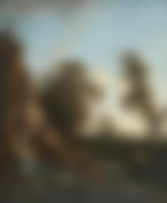 Landschaft mit Felsen und Wasserfall sowie Hirten mit Herde (preview)