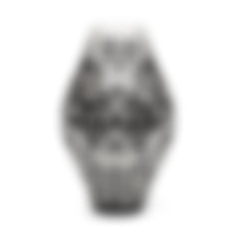 AN ACID ETCHED MIRROR BLACK OVER ALABASTER GLASS VASE (preview)
