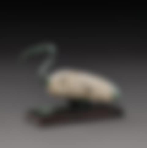 A Large Egyptian Bronze and Wood Figure of an Ibis, Late Period (preview)