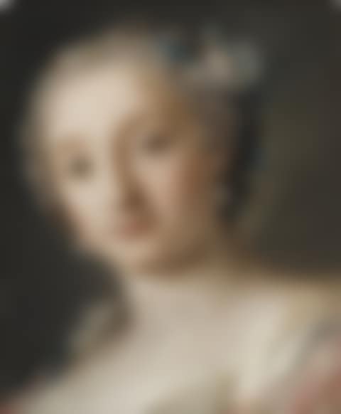 A young woman wearing pearl earrings, with flowers in her hair (possibly a portrait of the artist"s sister Giovanna) (preview)