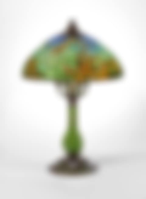 ‘Butterfly and Yellow Rose" Table Lamp; with a ‘Pineapple" base (preview)