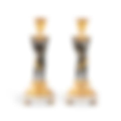 A pair of Louis XVI patinated and gilt bronze "aux chérubins" candelsticks, (preview)
