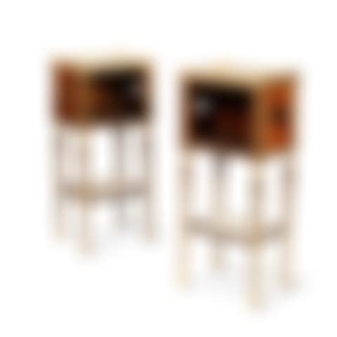 Paire de tables à encas en placage de bois de rose, amarante, bois de violette et bronze doré d'époque Louis XVI, vers (preview)