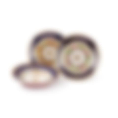 A pair of Sèvres (hard-paste) porcelain faux-lapis ground botanical dessert plates (preview)