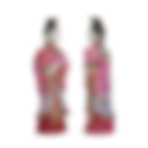 A PAIR OF CHINESE EXPORT PORCELAIN COURT LADY CANDLEHOLDERS (preview)