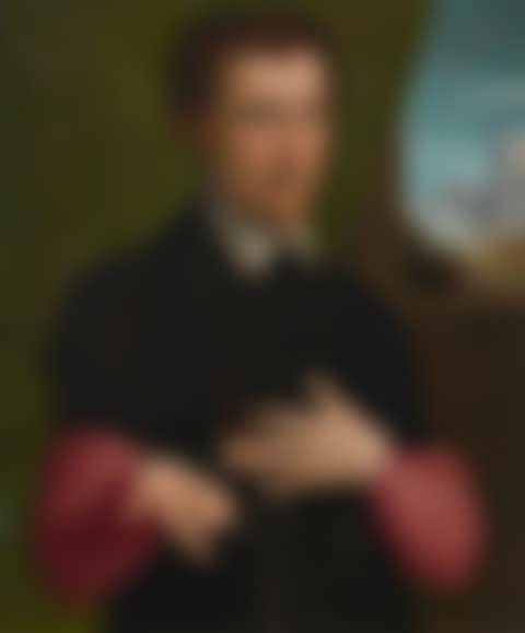 Portrait of a gentleman, half-length, with a landscape beyond (preview)