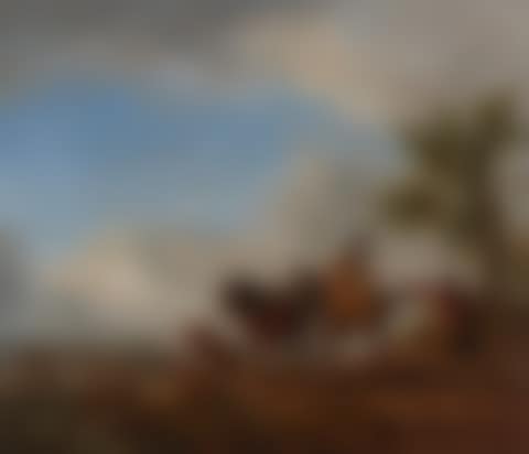 An elegant lady on horseback giving alms (preview)