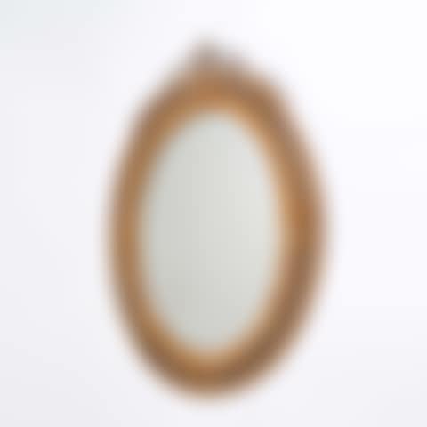 Oval rattan mirror, decorated with chevrons, friezes of hearts and foliage (preview)